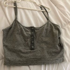 SHEIN grey button front tank top